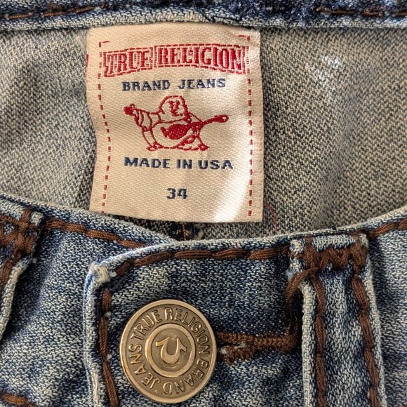 True Religion Men's  Relaxed Straight  Size 34 Blue . - Picture 12 of 16